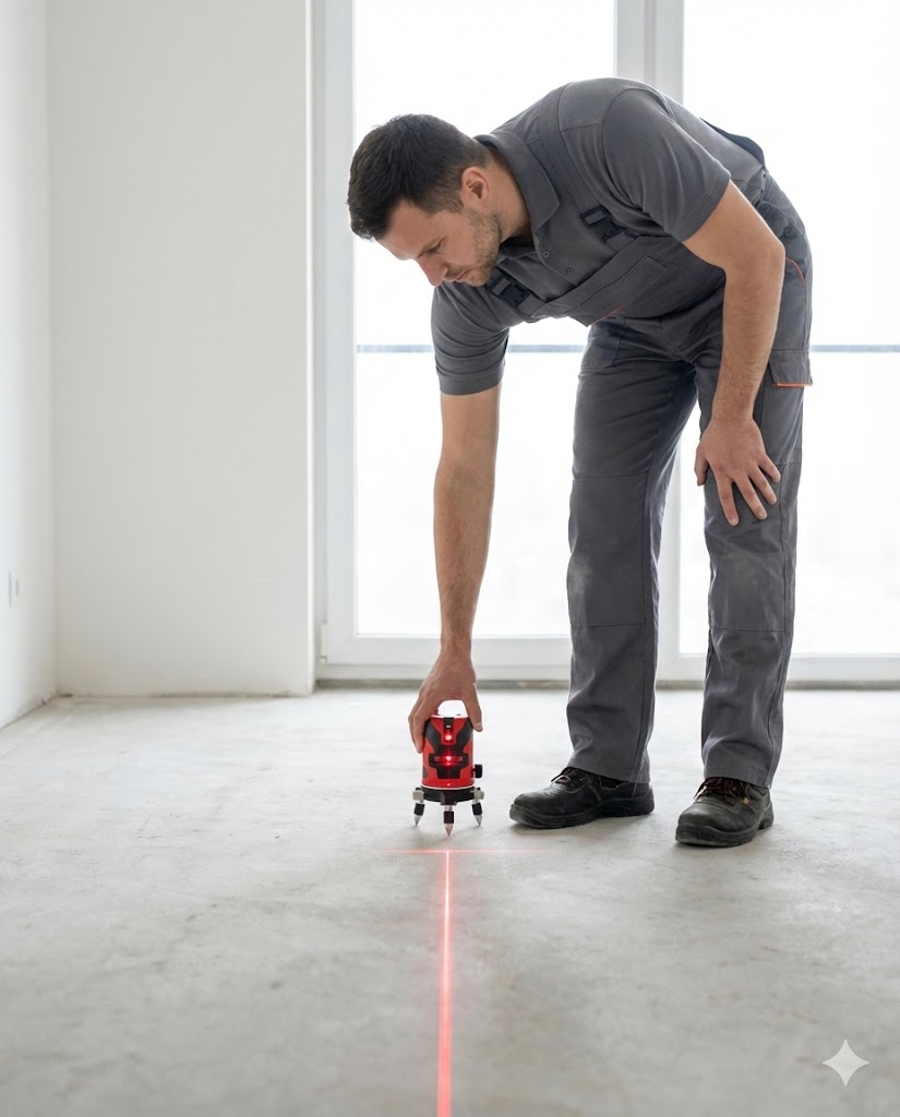 Контроль основания лазерным уровнем