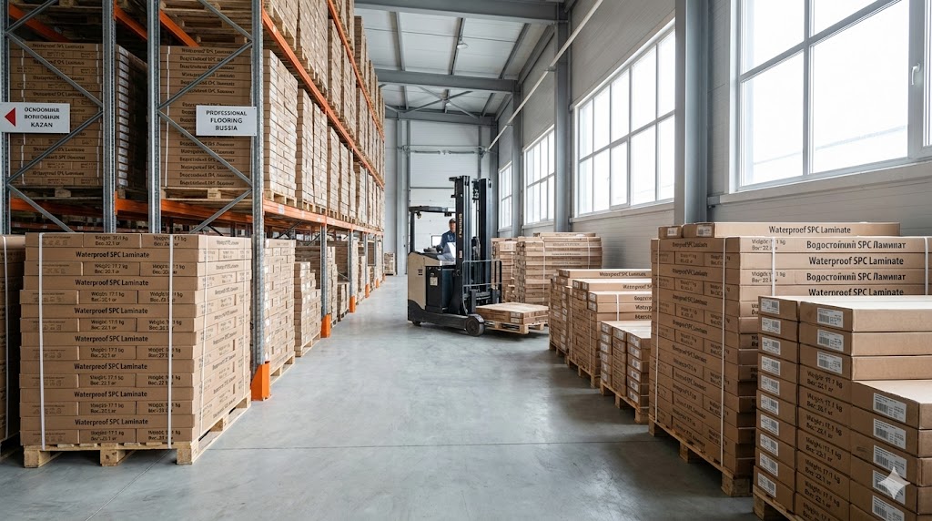 Склад SPC кварцвинила в Казани